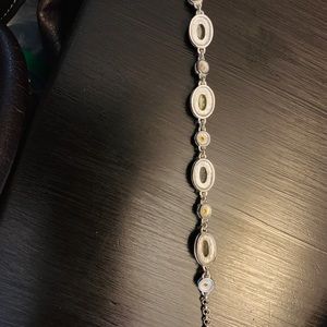 7in stainless steel bracelet with cats eye stones